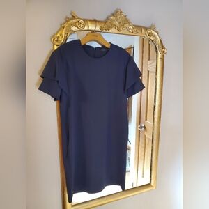COS Navy Blue Dress with Flutter Sleeves